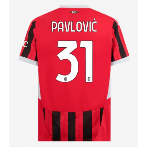 Pánský Fotbalový dres AC Milan Strahinja Pavlovic #31 2024-25 Domácí Krátký Rukáv